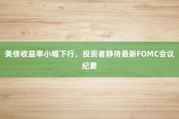 美债收益率小幅下行，投资者静待最新FOMC会议纪要