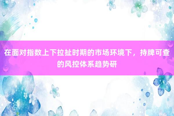在面对指数上下拉扯时期的市场环境下，持牌可查的风控体系趋势研