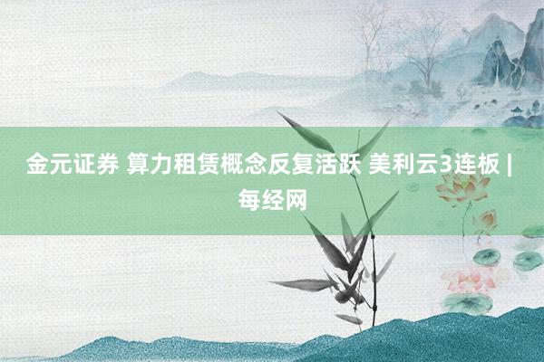 金元证券 算力租赁概念反复活跃 美利云3连板 | 每经网