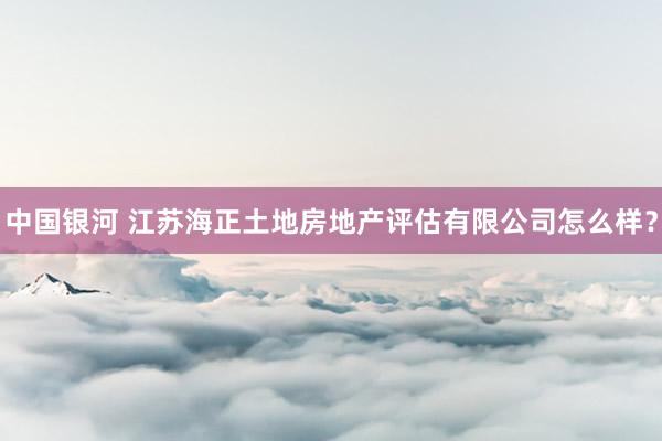 中国银河 江苏海正土地房地产评估有限公司怎么样？