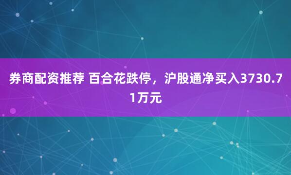 券商配资推荐 百合花跌停,沪股通净买入3730.71万元