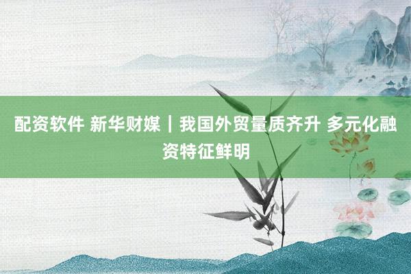 配资软件 新华财媒|我国外贸量质齐升 多元化融资特征鲜明